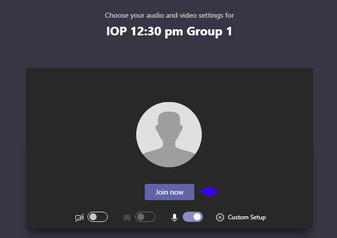 Teams Join Now button