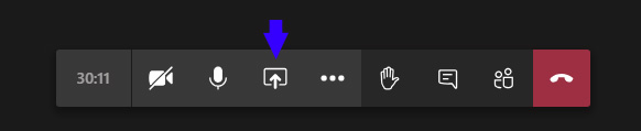 Teams share screen button
